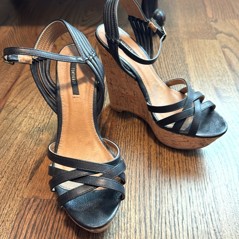 Forever 21 Cork Wedges Size 8